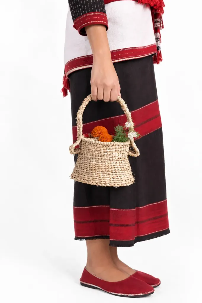 Traditional Newari Symbolic Rice Straw Kala Offering Basket
