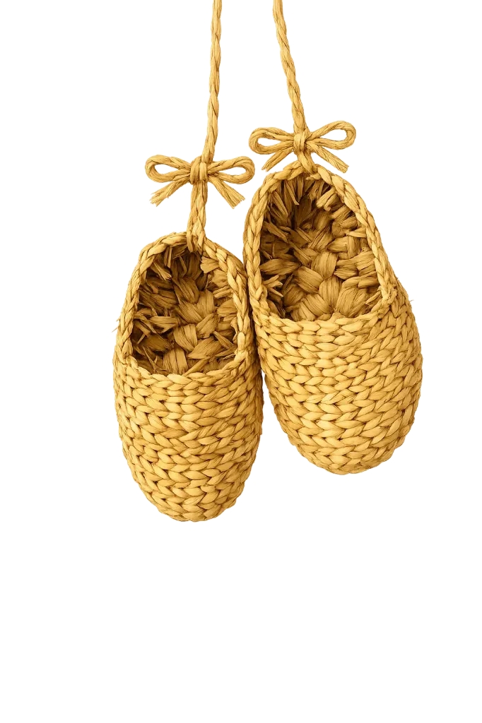 Decorative Handwoven Rice Straw kid Slippers
